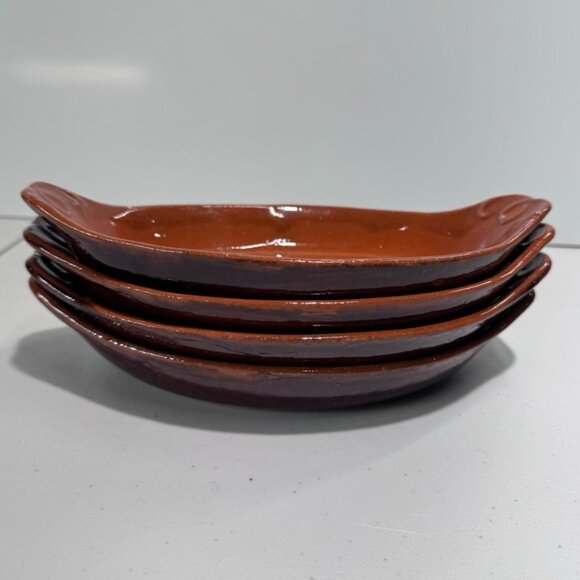 Vintage Set Of 4 VULCANIA pottery platter 10 " Clay Bake Dish #20 Made‎ In Italy - Picture 6 of 8